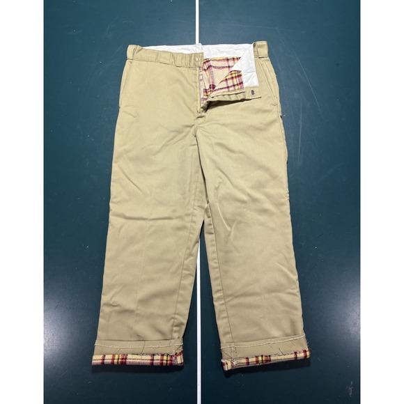 Dickies Other - Vintage 70s Dickies Chino Work Pants Plaid Flannel Lined Men's 36x28 Talon Rare